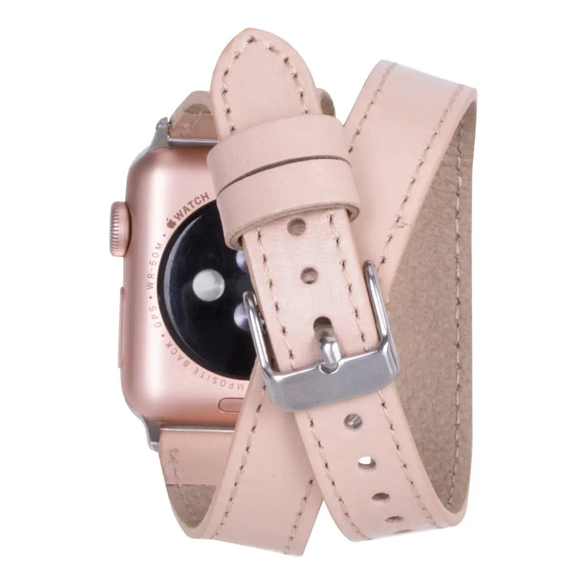 Nude Leather Double Tour Slim Apple Watch Band