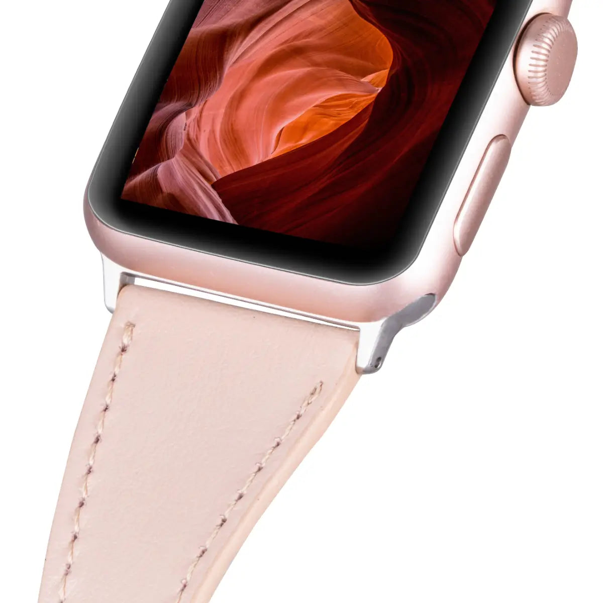 Nude Leather Double Tour Slim Apple Watch Band