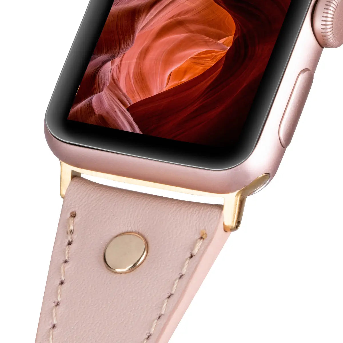 Nude Leather Double Tour Slim Apple Watch Band