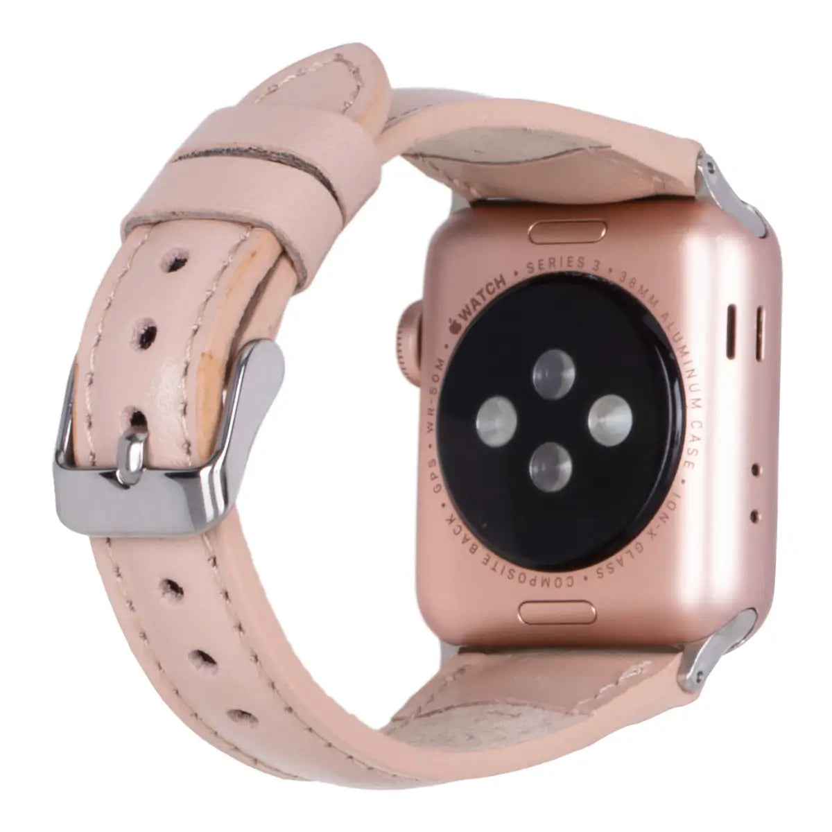 Nude Pink Leather Slim Apple Watch Band