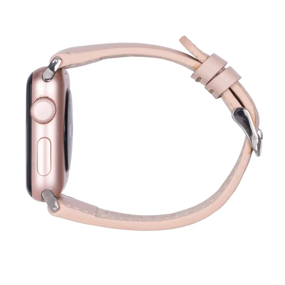 Nude Pink Leather Slim Apple Watch Band