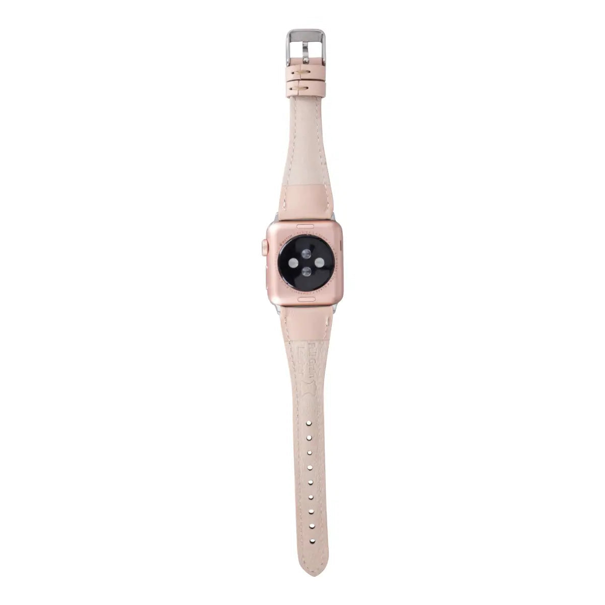 Nude Pink Leather Slim Apple Watch Band