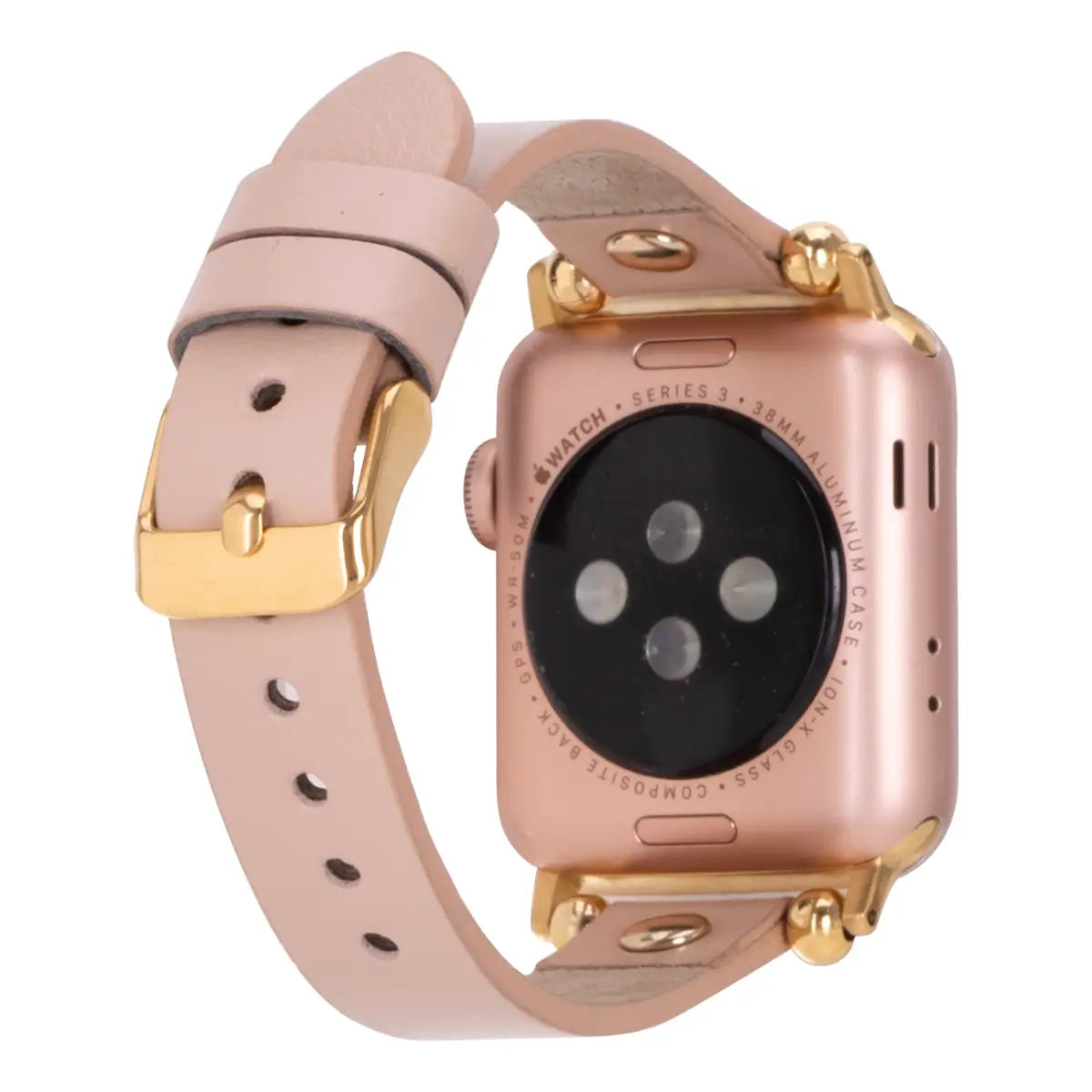 Nude Pink Leather Ultra Slim Apple Watch Band