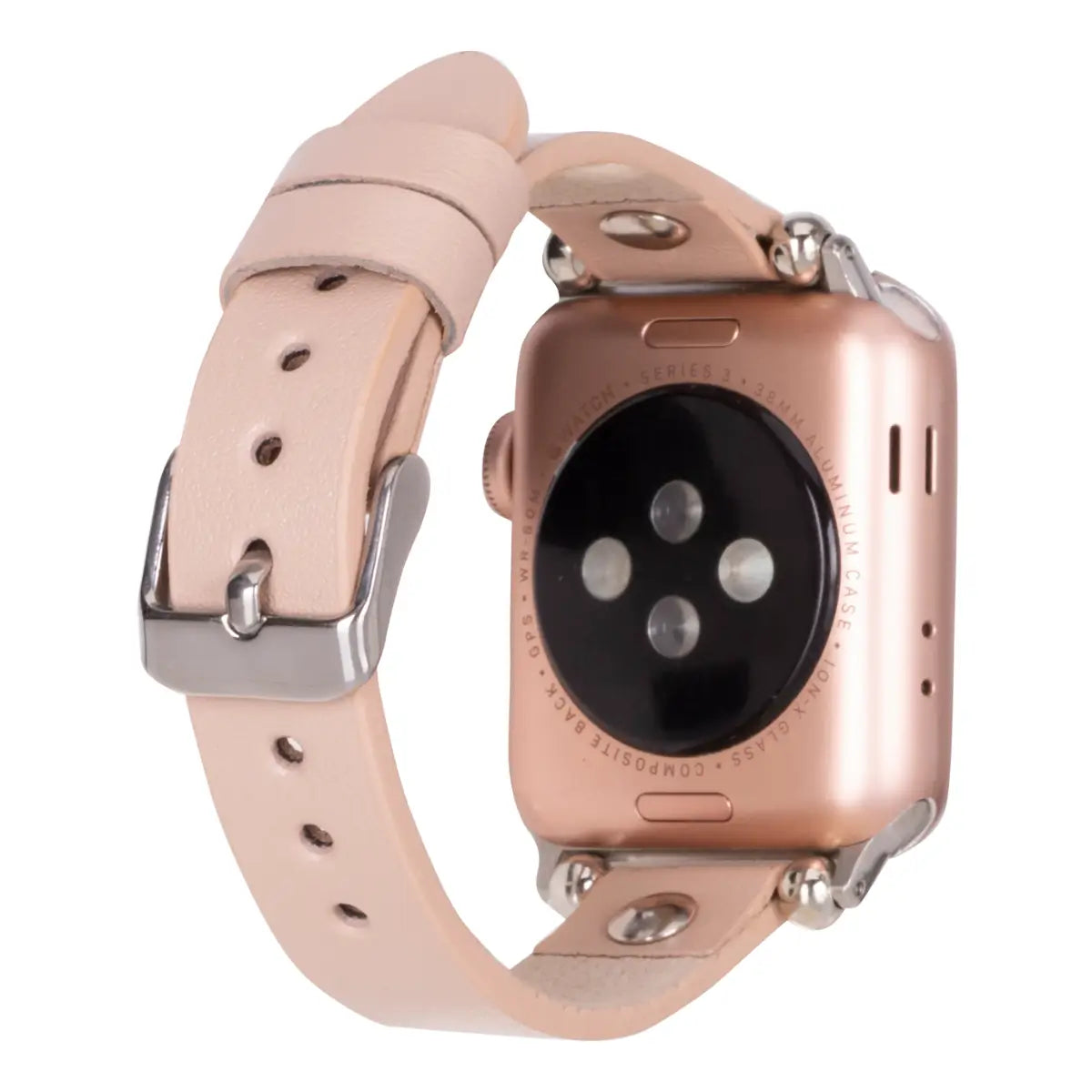 Nude Pink Leather Ultra Slim Apple Watch Band