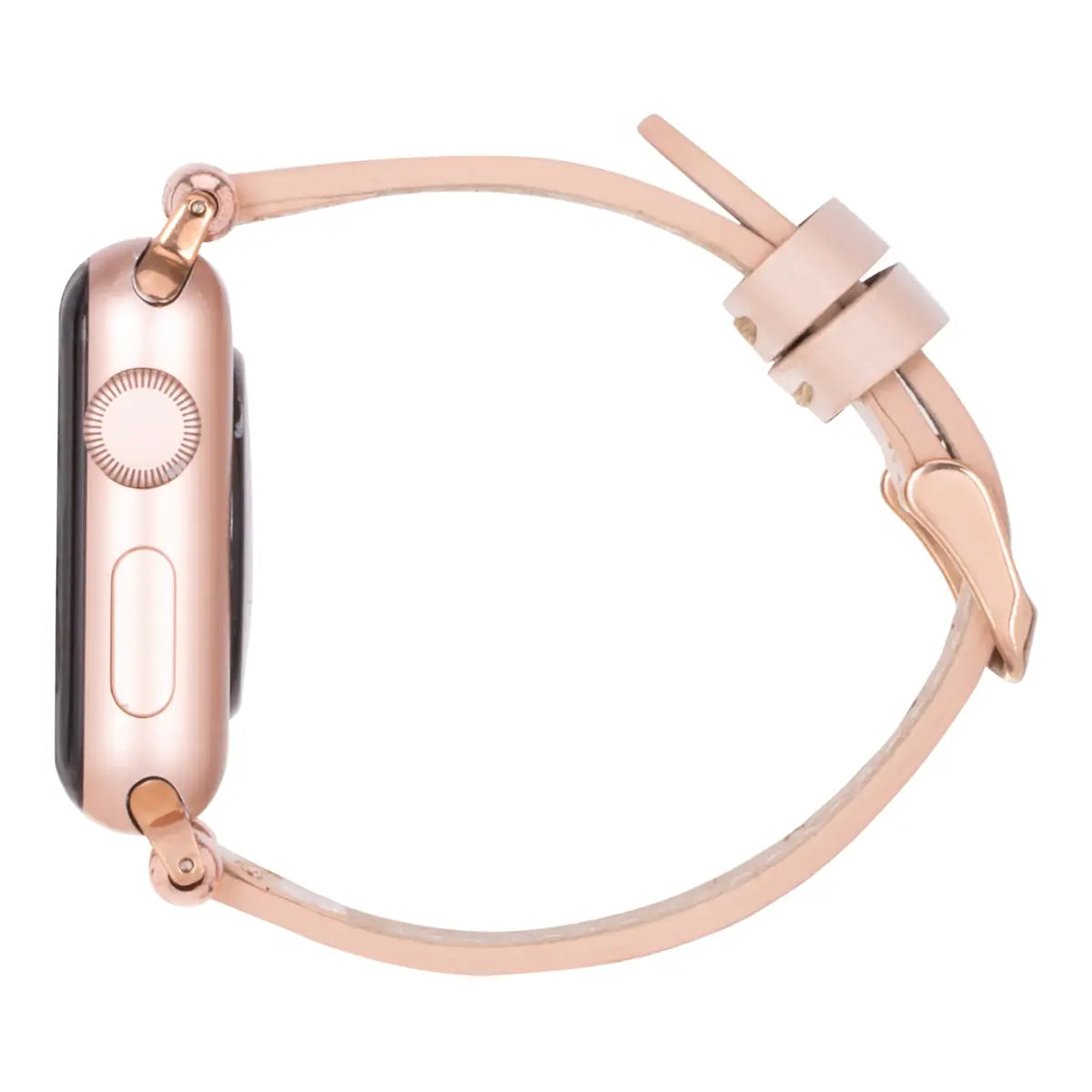 Nude Pink Leather Ultra Slim Apple Watch Band