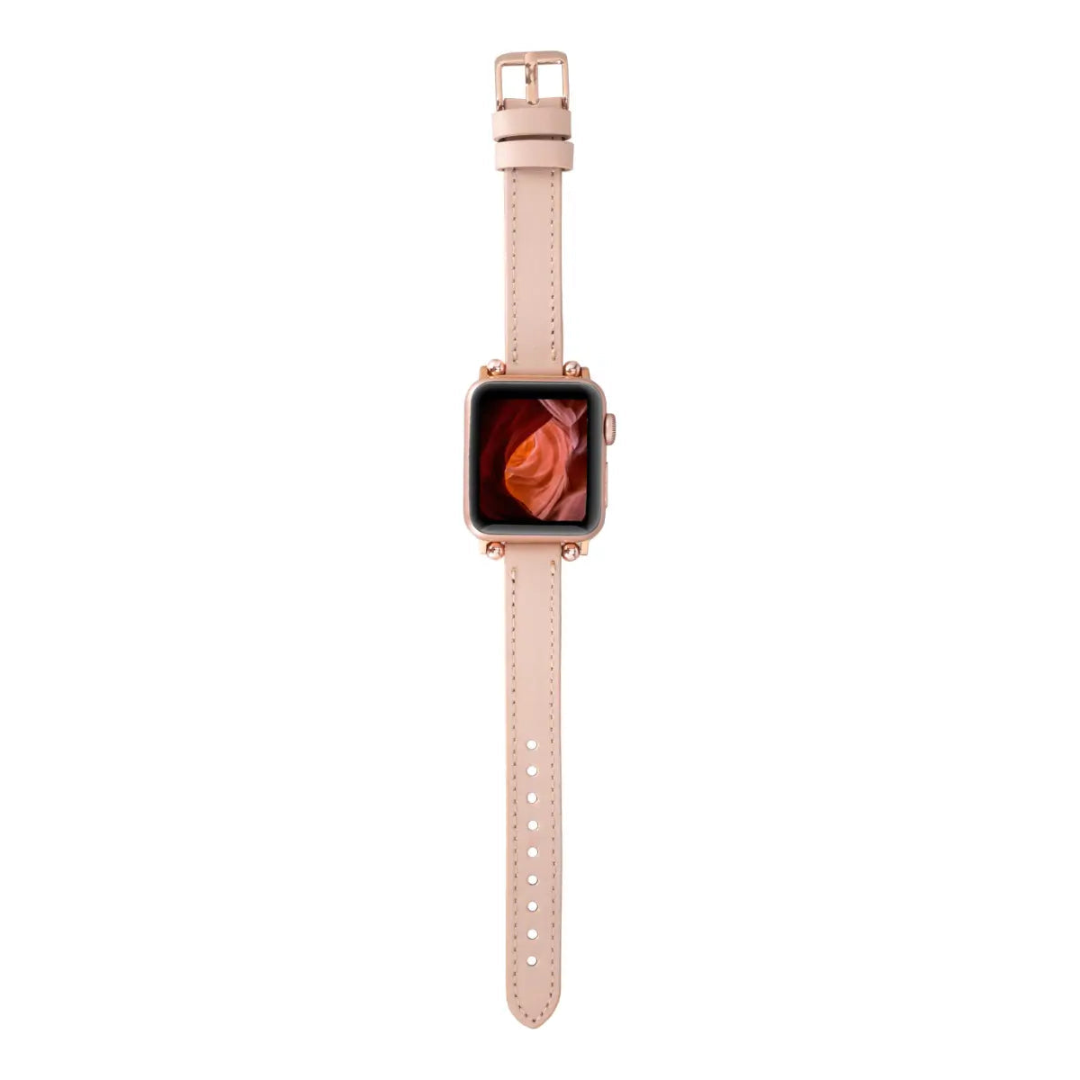 Nude Pink Leather Ultra Slim Apple Watch Band