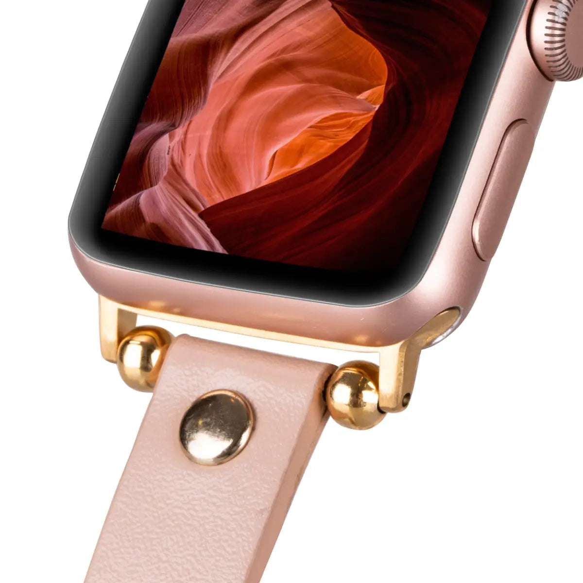 Nude Pink Leather Ultra Slim Apple Watch Band
