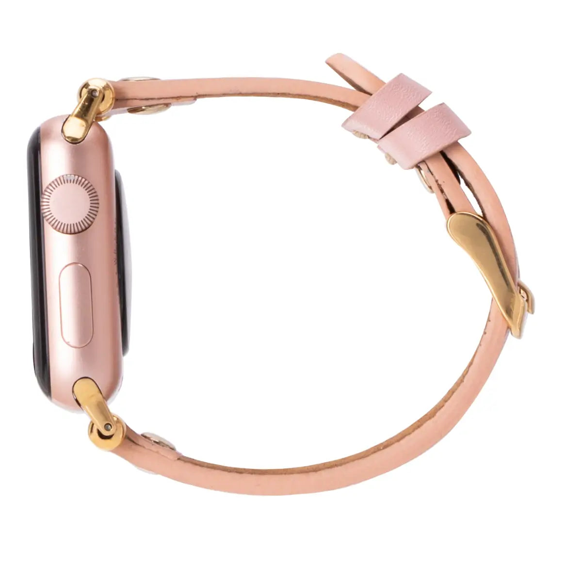 Nude Pink Leather Ultra Slim Apple Watch Band