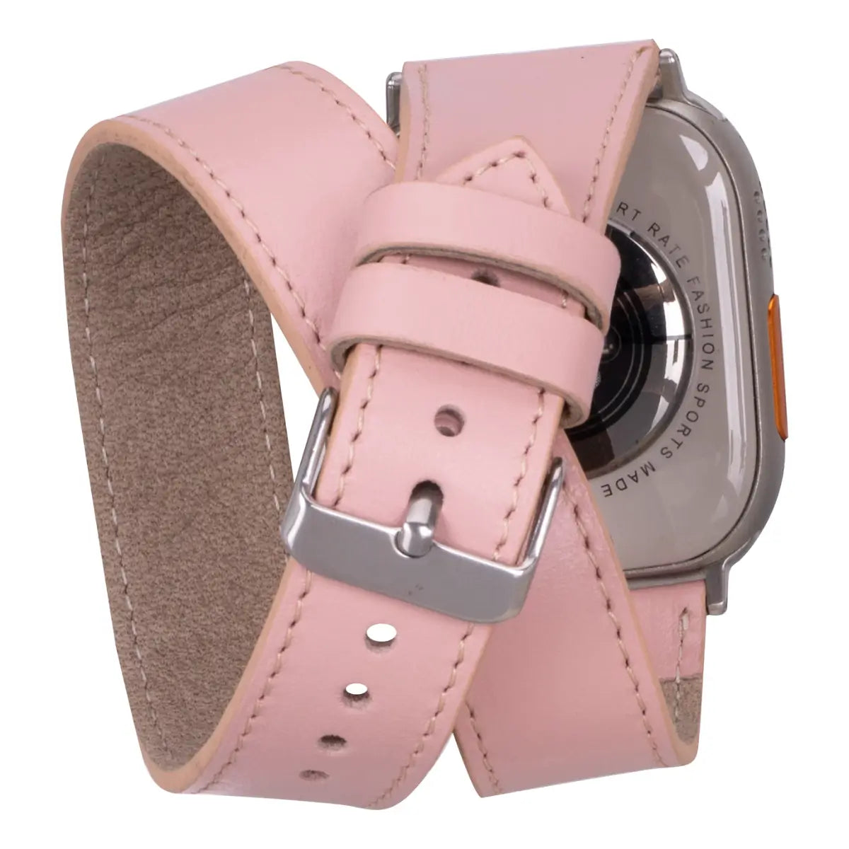 Pink Leather Double Tour Apple Watch Band
