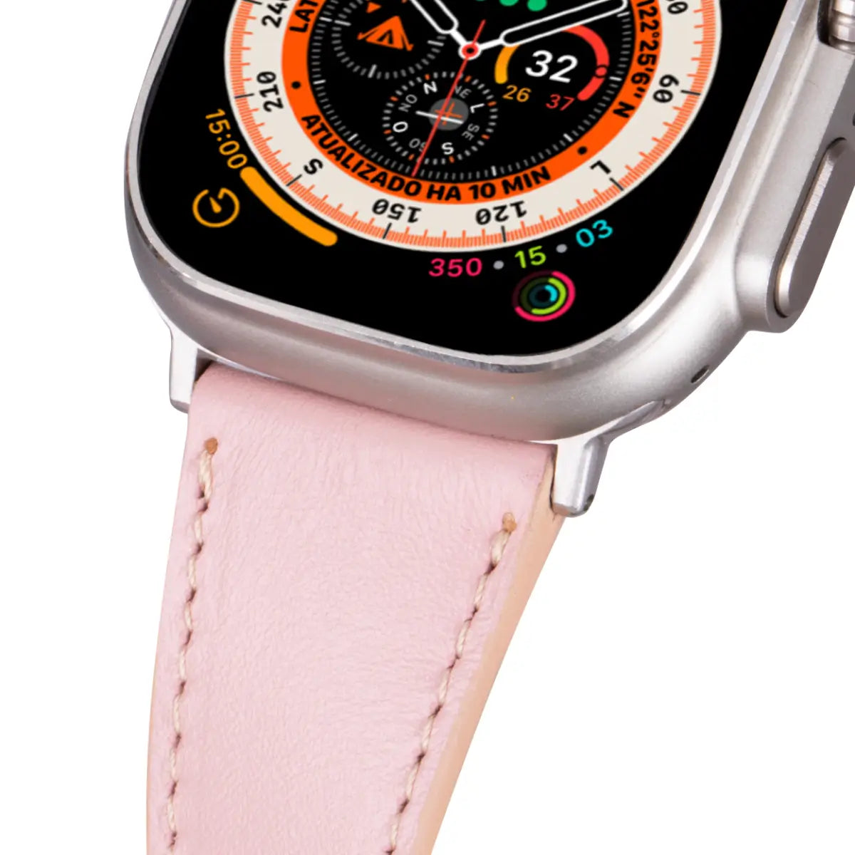 Pink Leather Double Tour Apple Watch Band