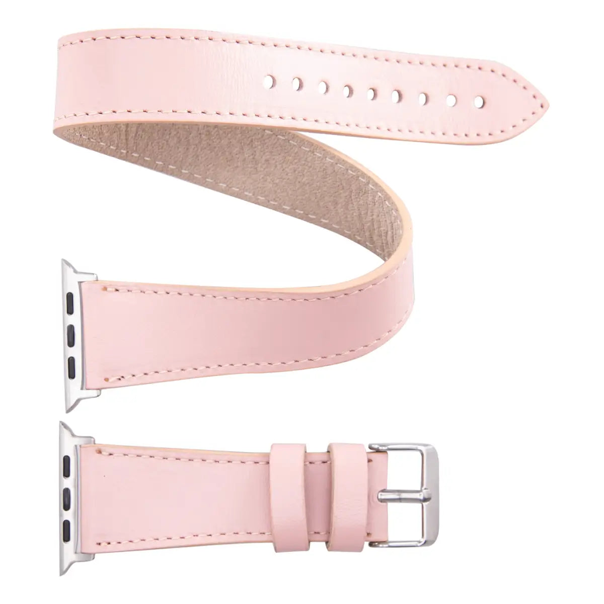 Pink Leather Double Tour Apple Watch Band
