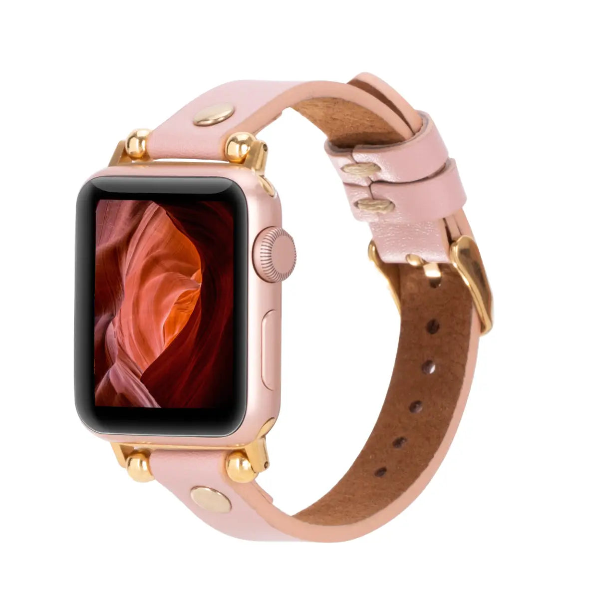 Pink Leather Ultra Slim Apple Watch Band