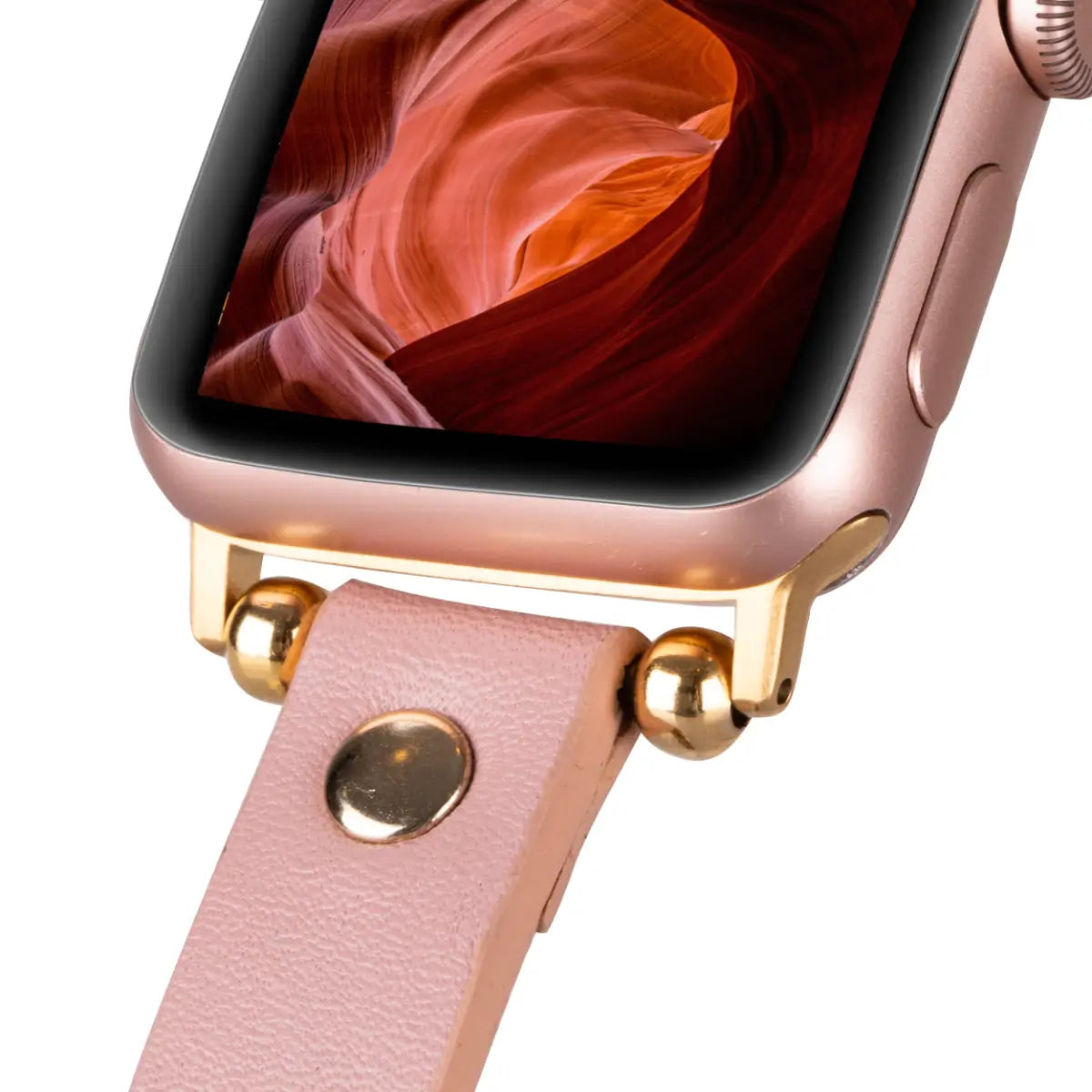 Pink Leather Ultra Slim Apple Watch Band