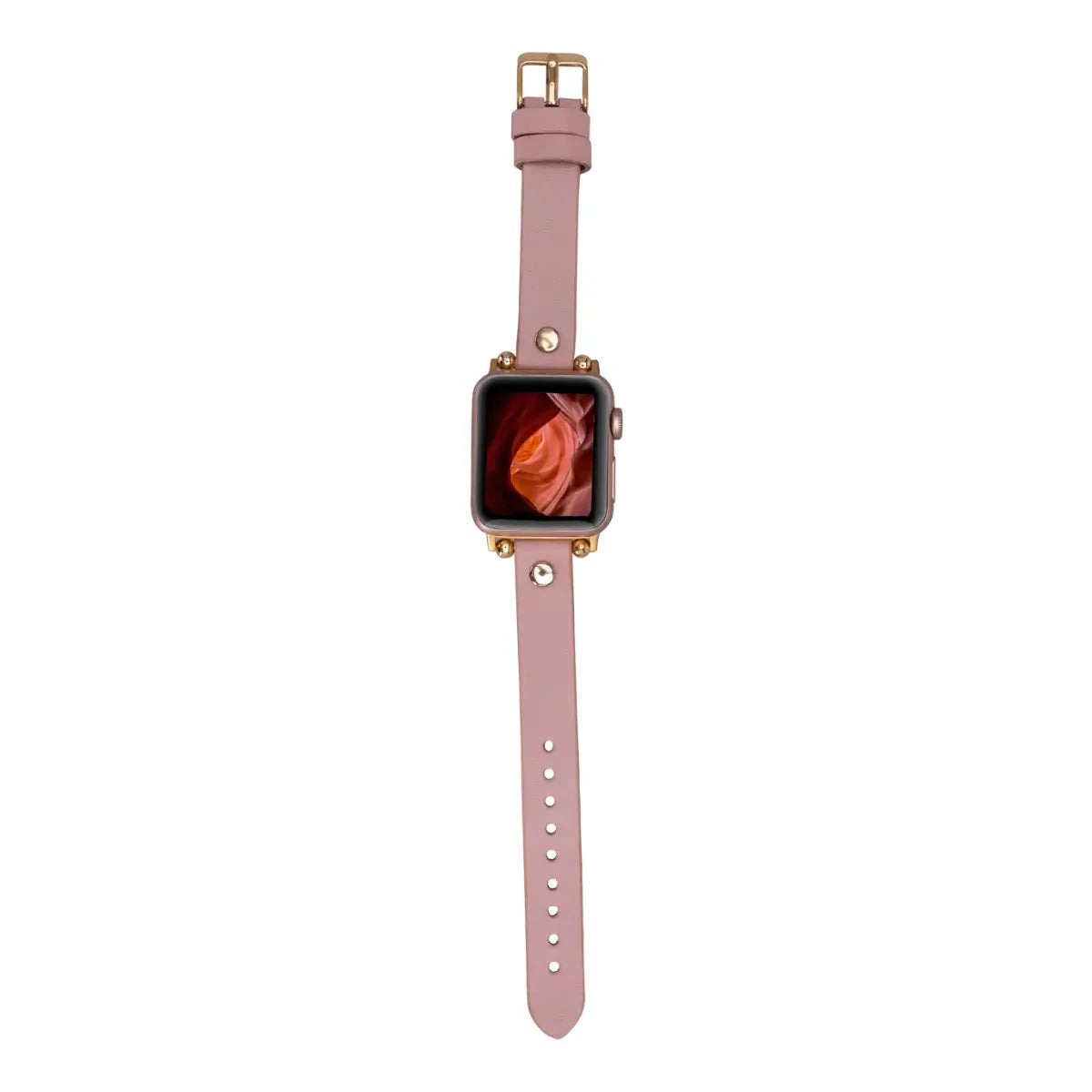 Pink Leather Ultra Slim Apple Watch Band