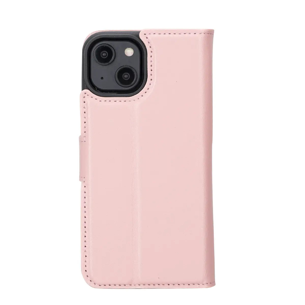 Pink Leather Wallet Case for iPhone 14