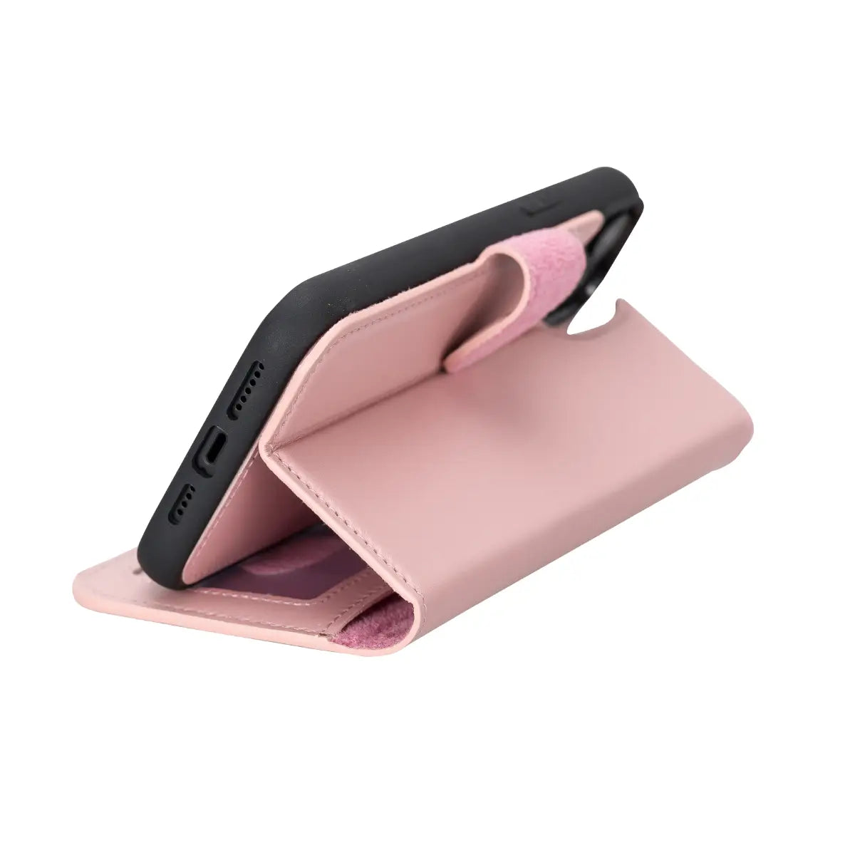 Pink Leather Wallet Case for iPhone 14 Plus