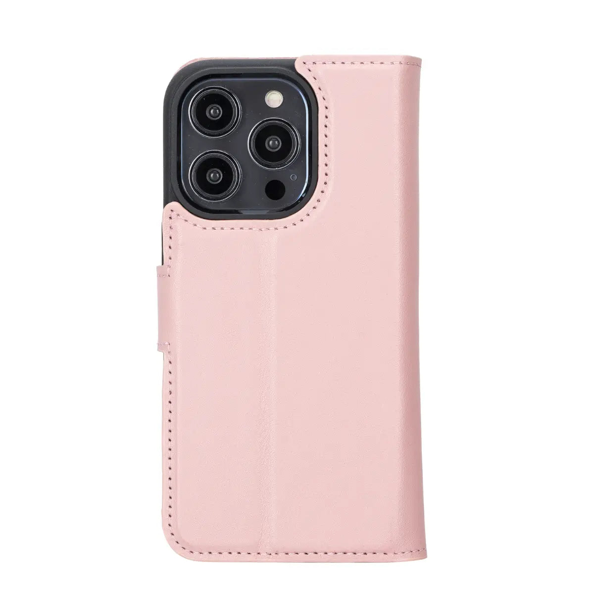Pink Leather Wallet Case for iPhone 14 Pro