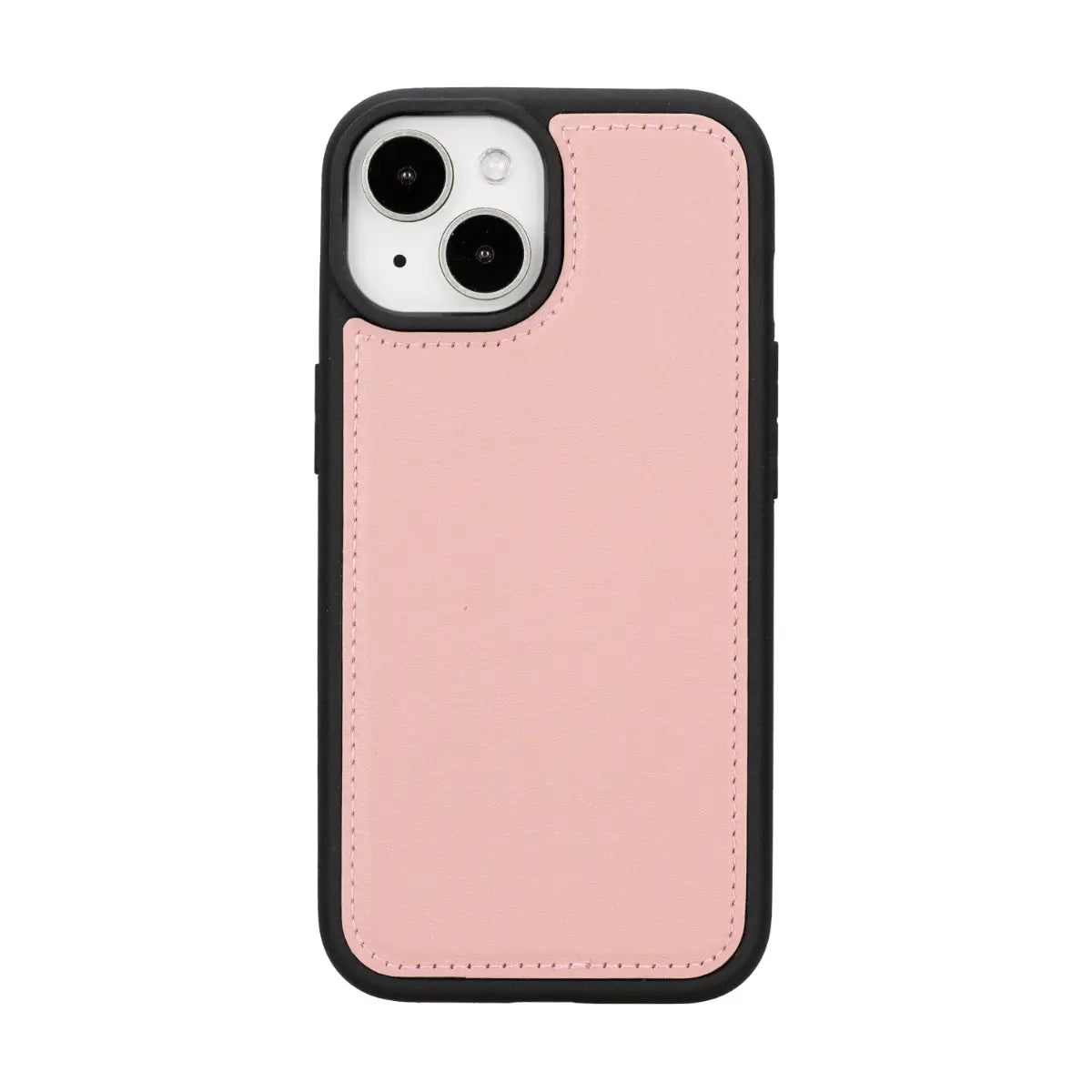 Pink Leather Wallet Case for iPhone 15
