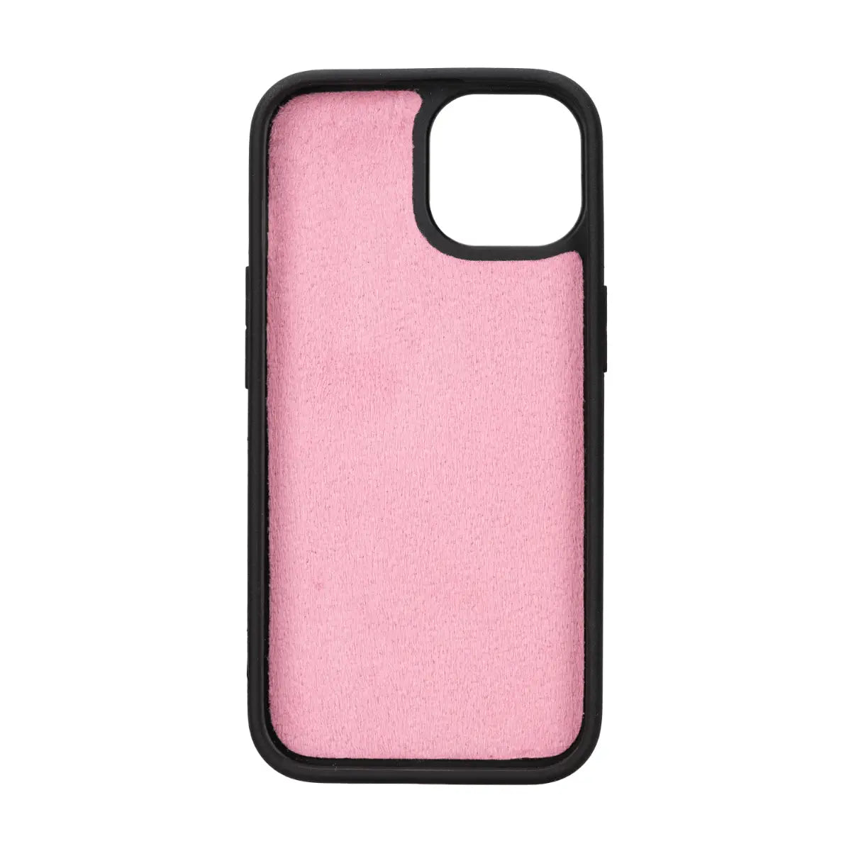 Pink Leather Wallet Case for iPhone 15