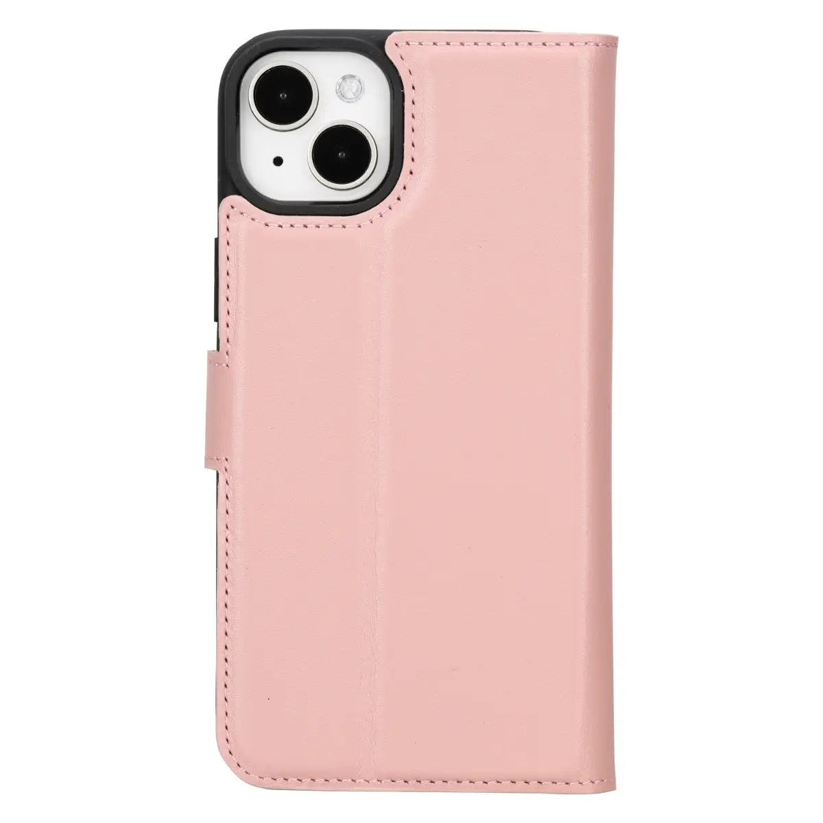 Pink Leather Wallet Case for iPhone 15 Plus