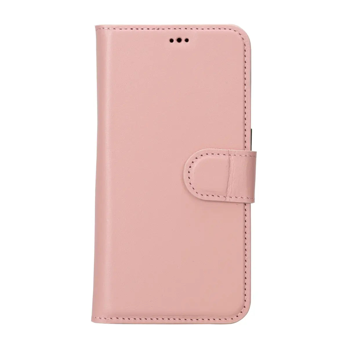 Pink Leather Wallet Case for iPhone 15 Pro