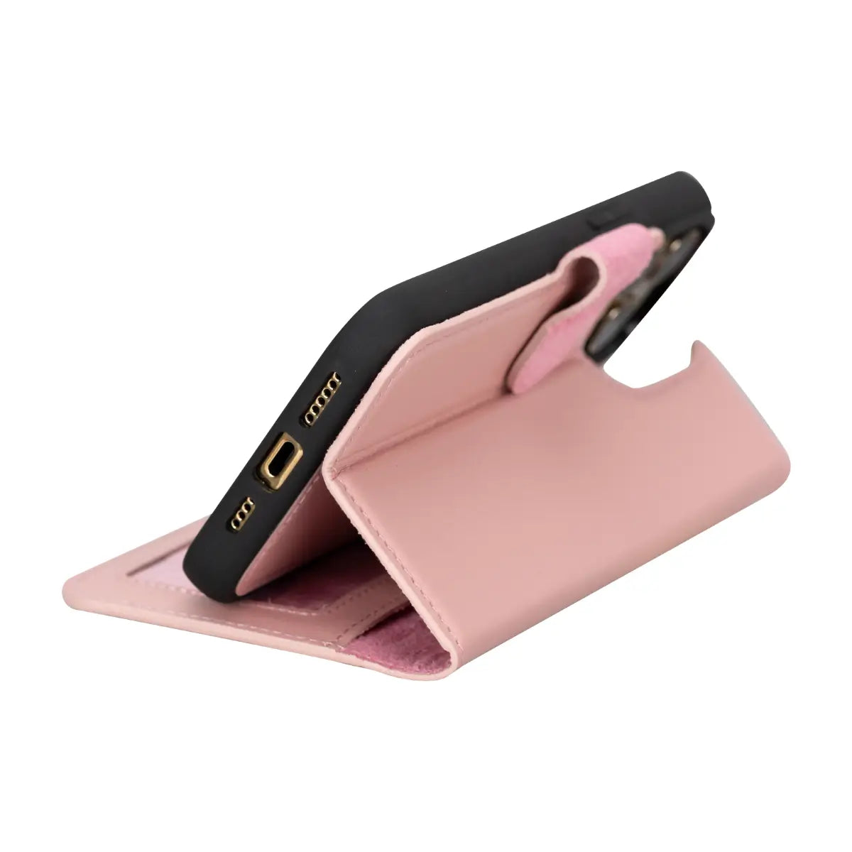 Pink Leather Wallet Case for iPhone 15 Pro Max