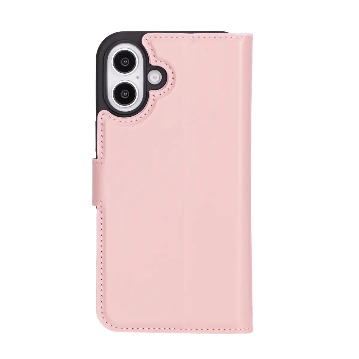 Pink Leather Wallet Case for iPhone 16 Plus