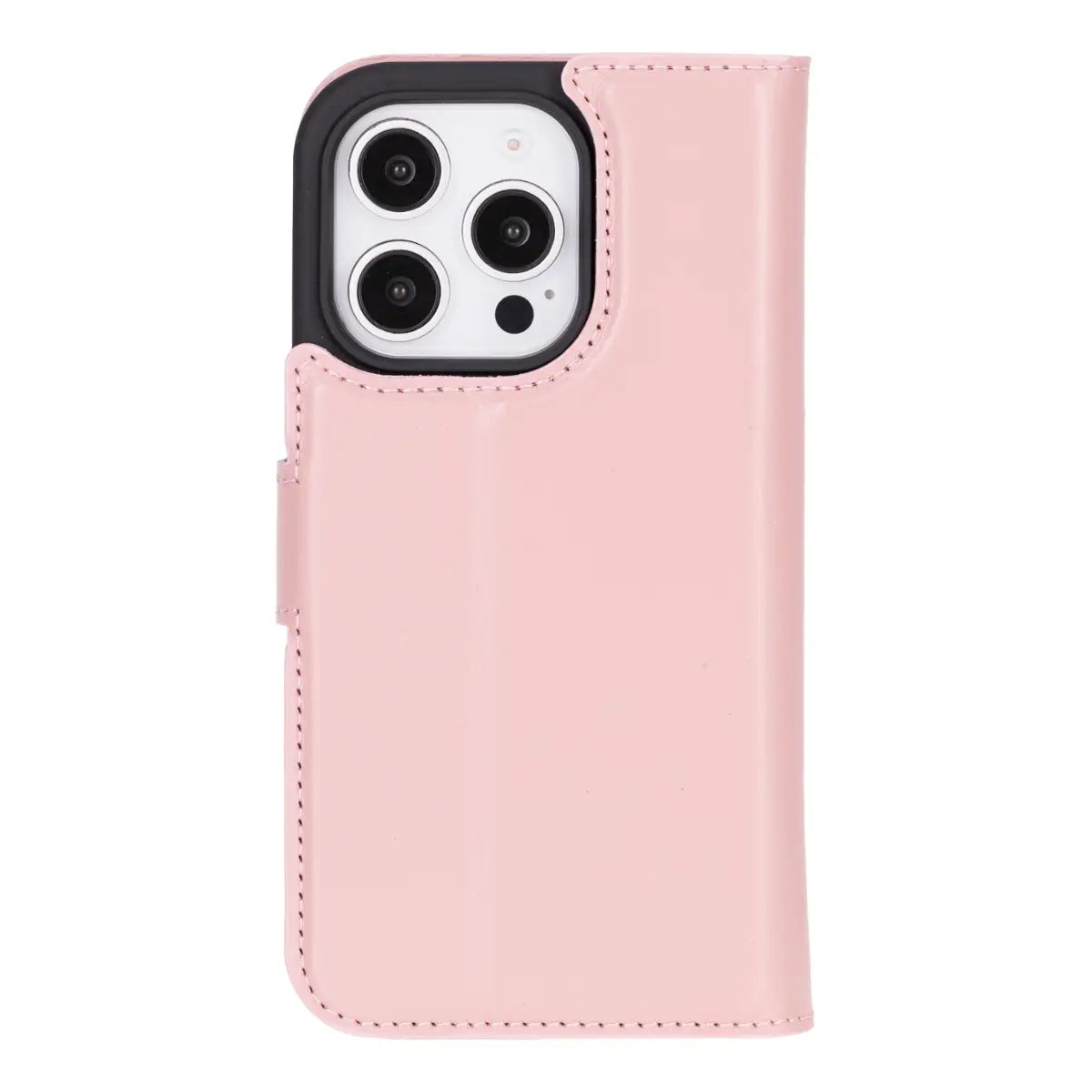 Pink Leather Wallet Case for iPhone 16 Pro