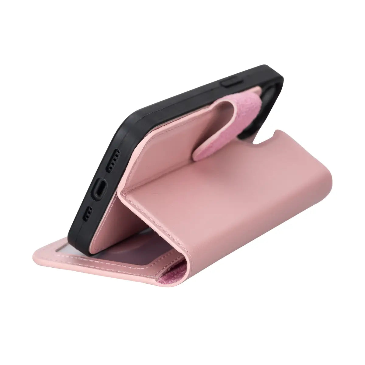 Pink iPhone 13 Leather Case-O2 Leather