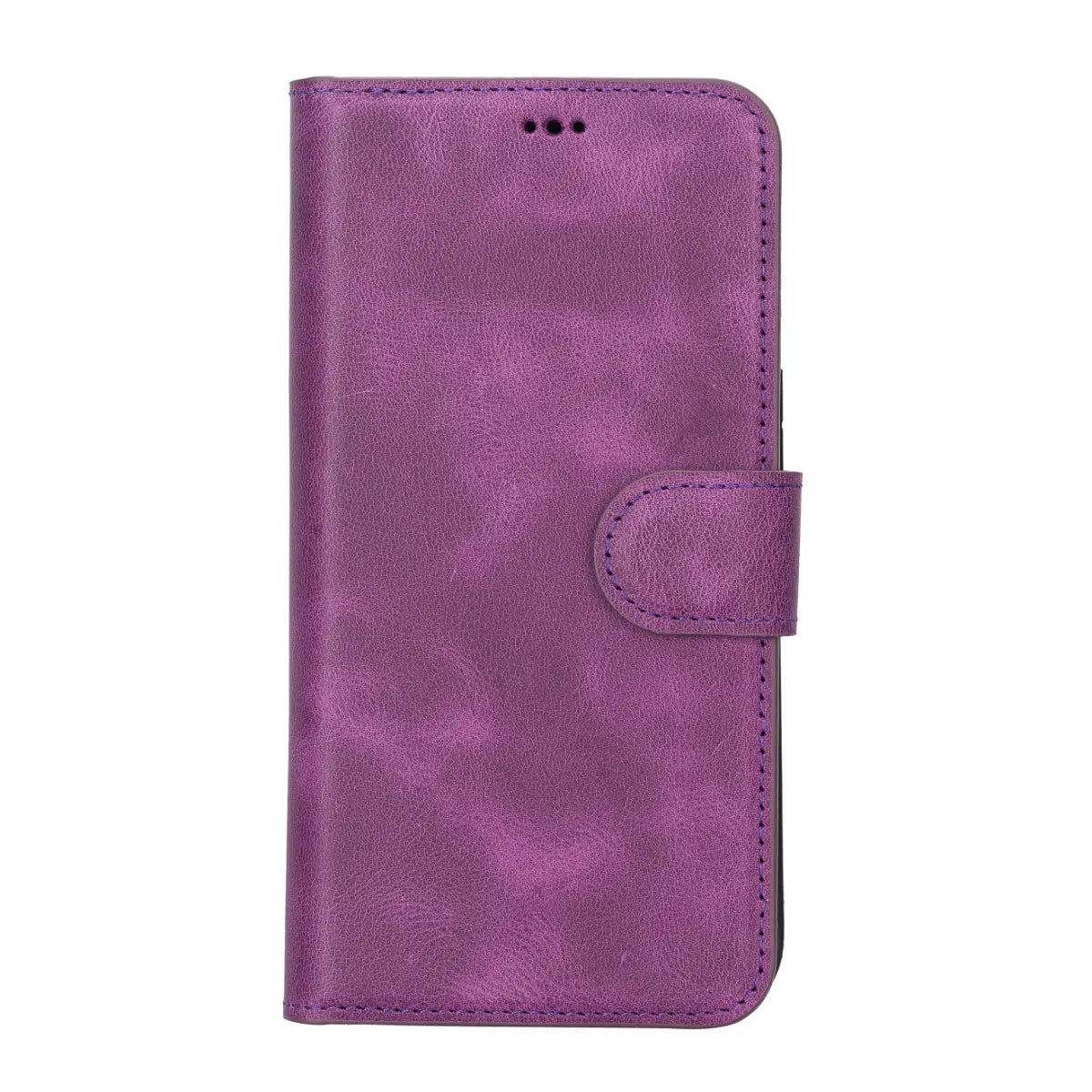 Purple iPhone 13 Leather Case-O2 Leather
