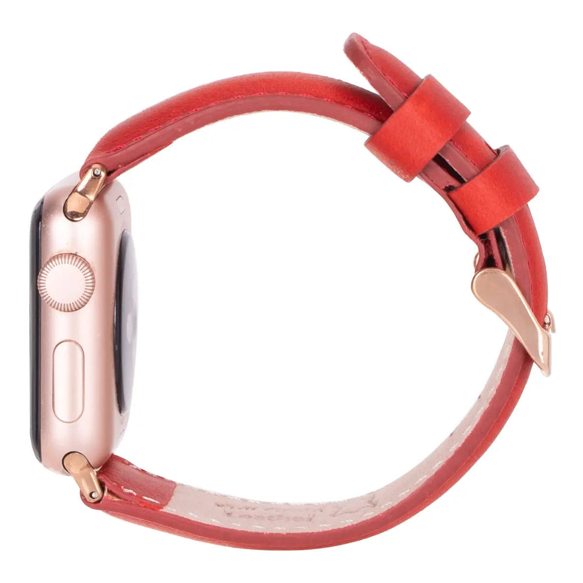 Red Leather Classic Apple Watch Band