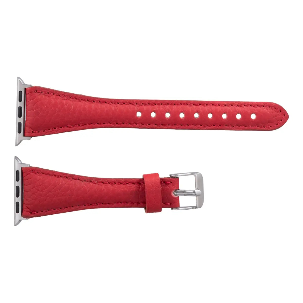 Red Leather Slim Apple Watch Band