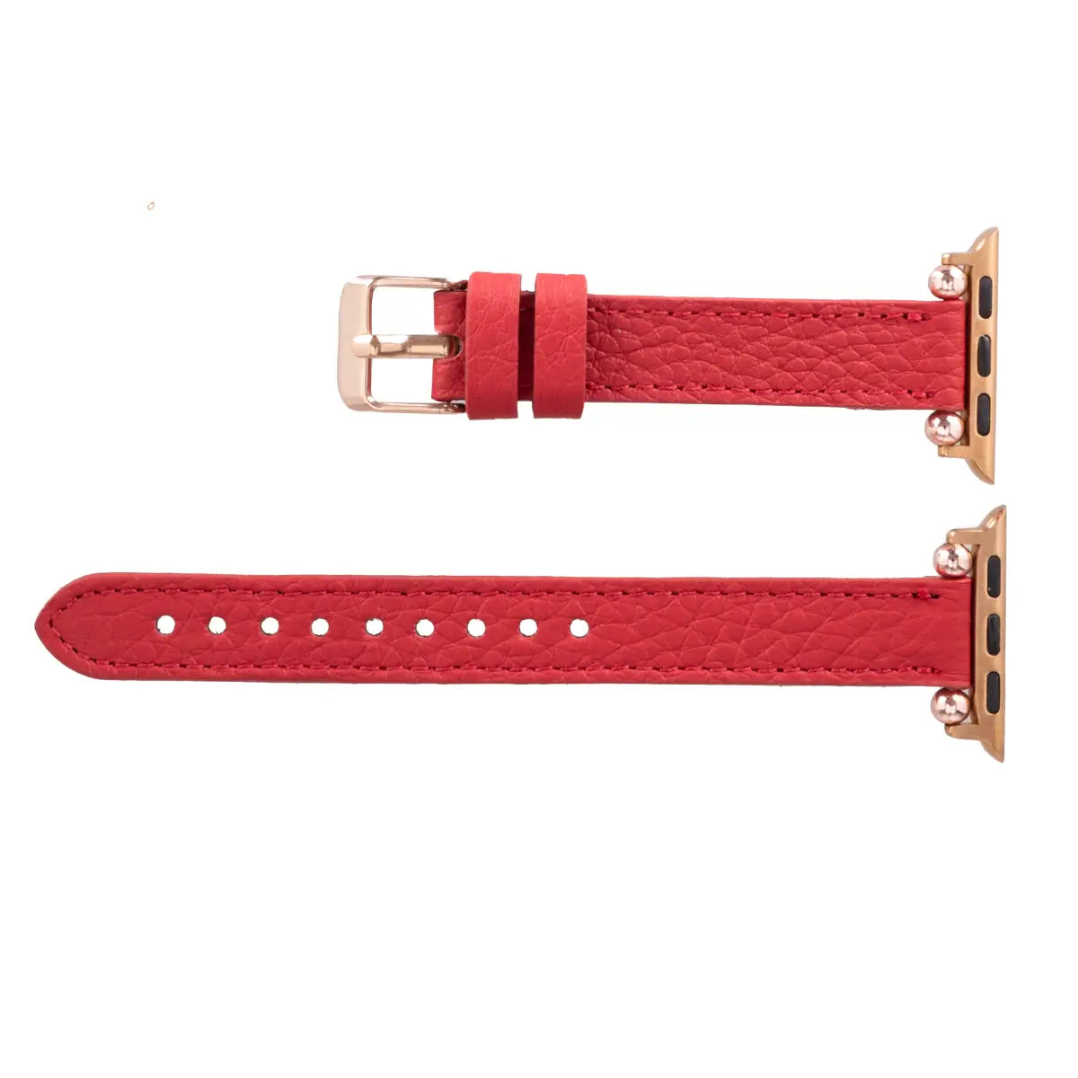 Red Leather Ultra Slim Apple Watch Band