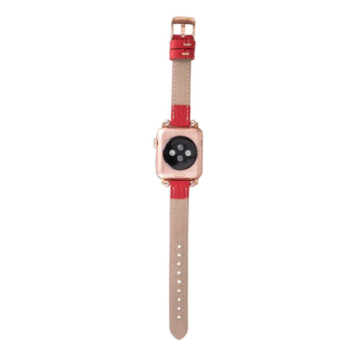 Red Leather Ultra Slim Apple Watch Band