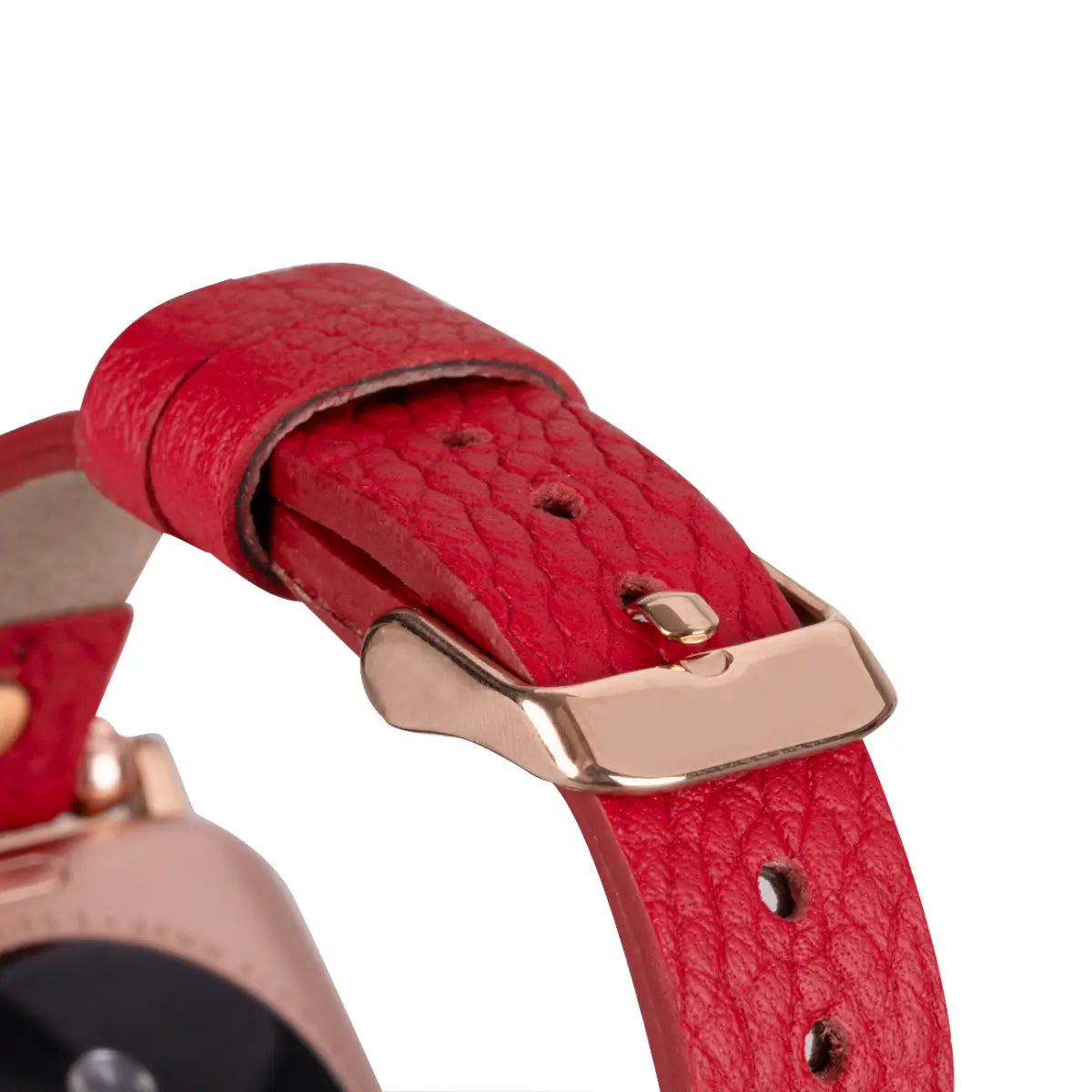 Red Leather Ultra Slim Apple Watch Band
