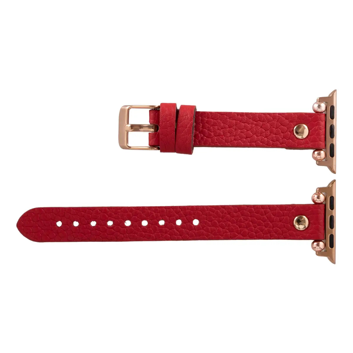 Red Leather Ultra Slim Apple Watch Band