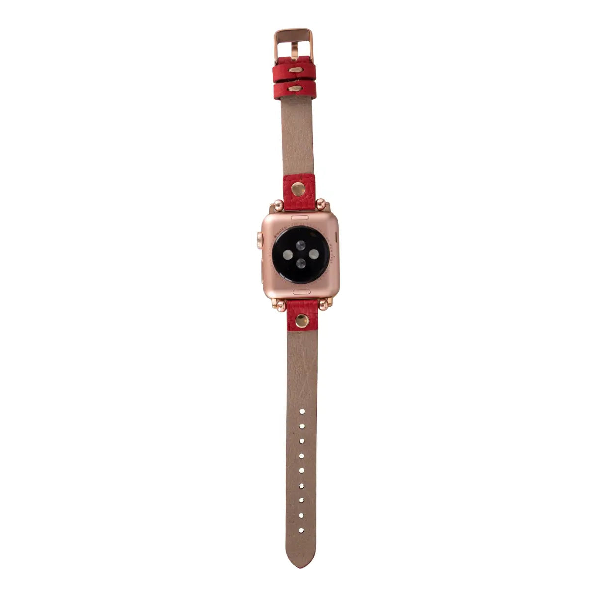 Red Leather Ultra Slim Apple Watch Band