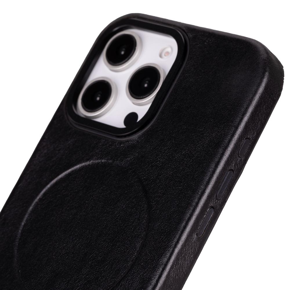 Rivo iPhone 16 Pro Max Black Leather Case