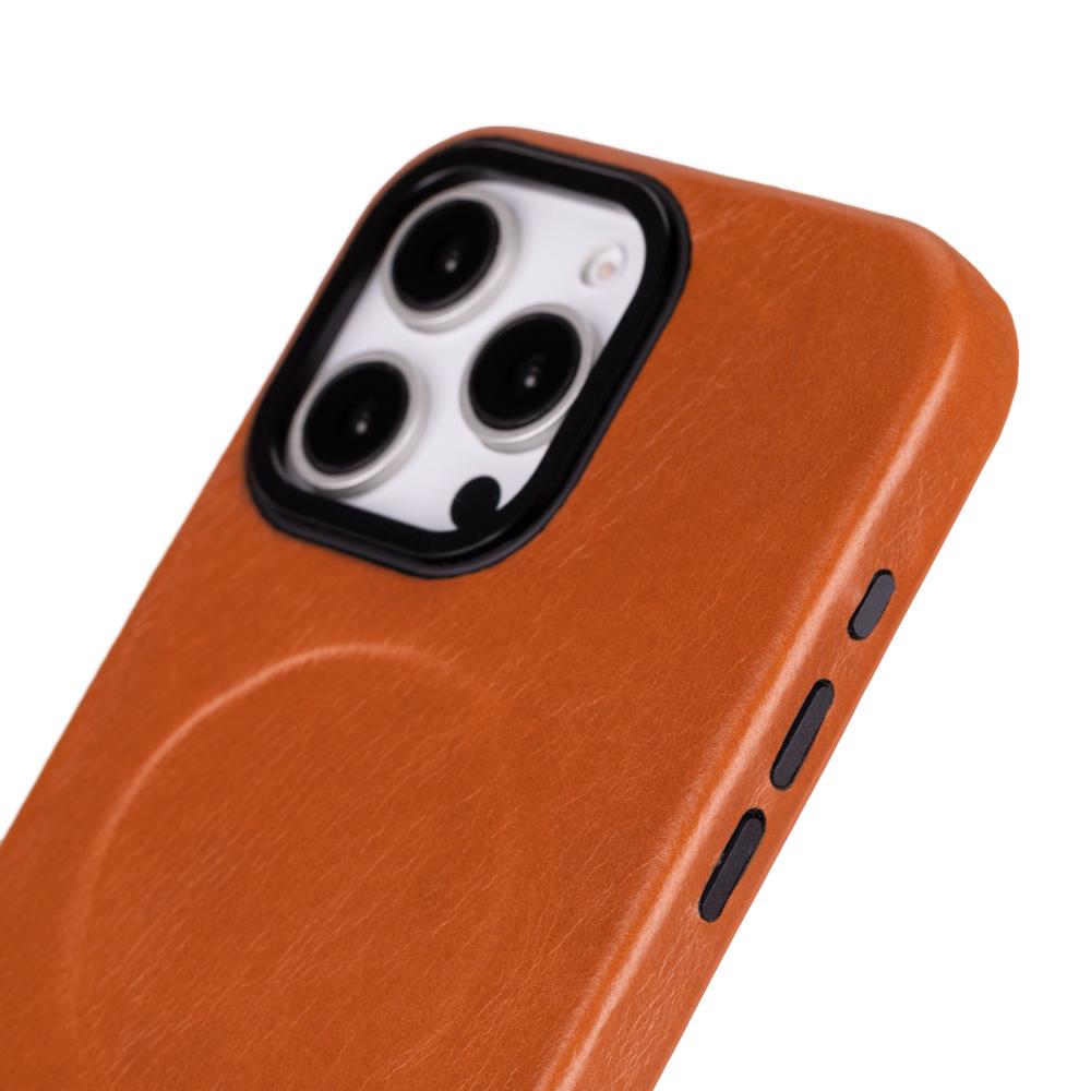 Rivo iPhone 16 Pro Max Burnished Tan Leather Case