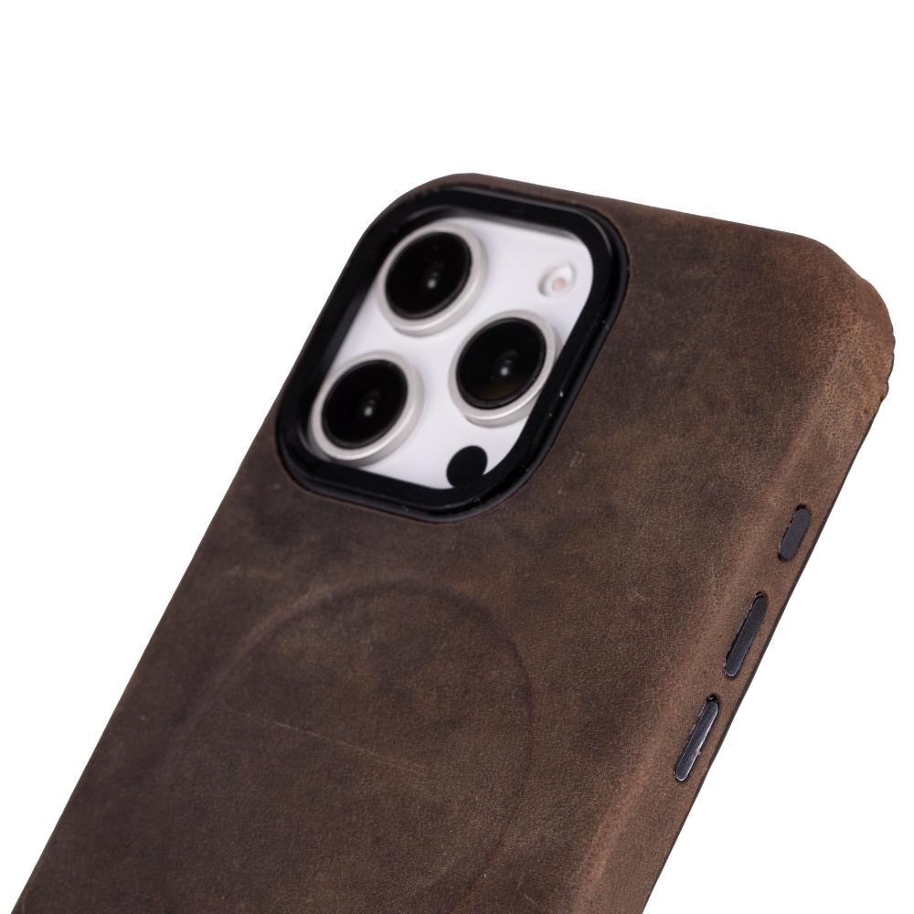 Rivo iPhone 16 Pro Max Dark Brown Leather Case