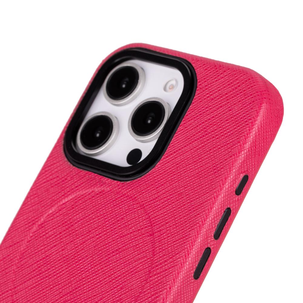 Rivo iPhone 16 Pro Max Leather Case, Bubblegum