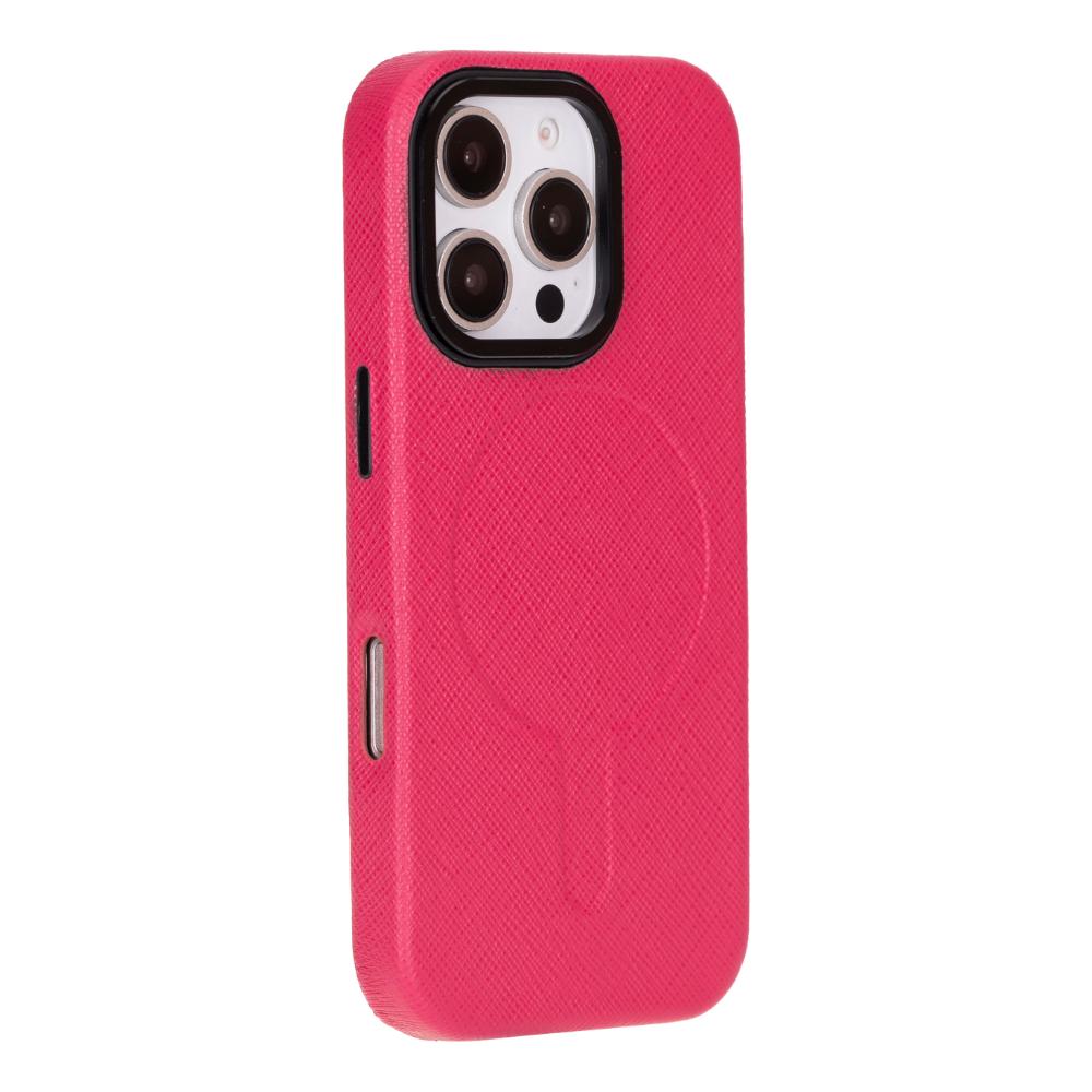 Rivo iPhone 16 Pro Max Leather Case, Bubblegum
