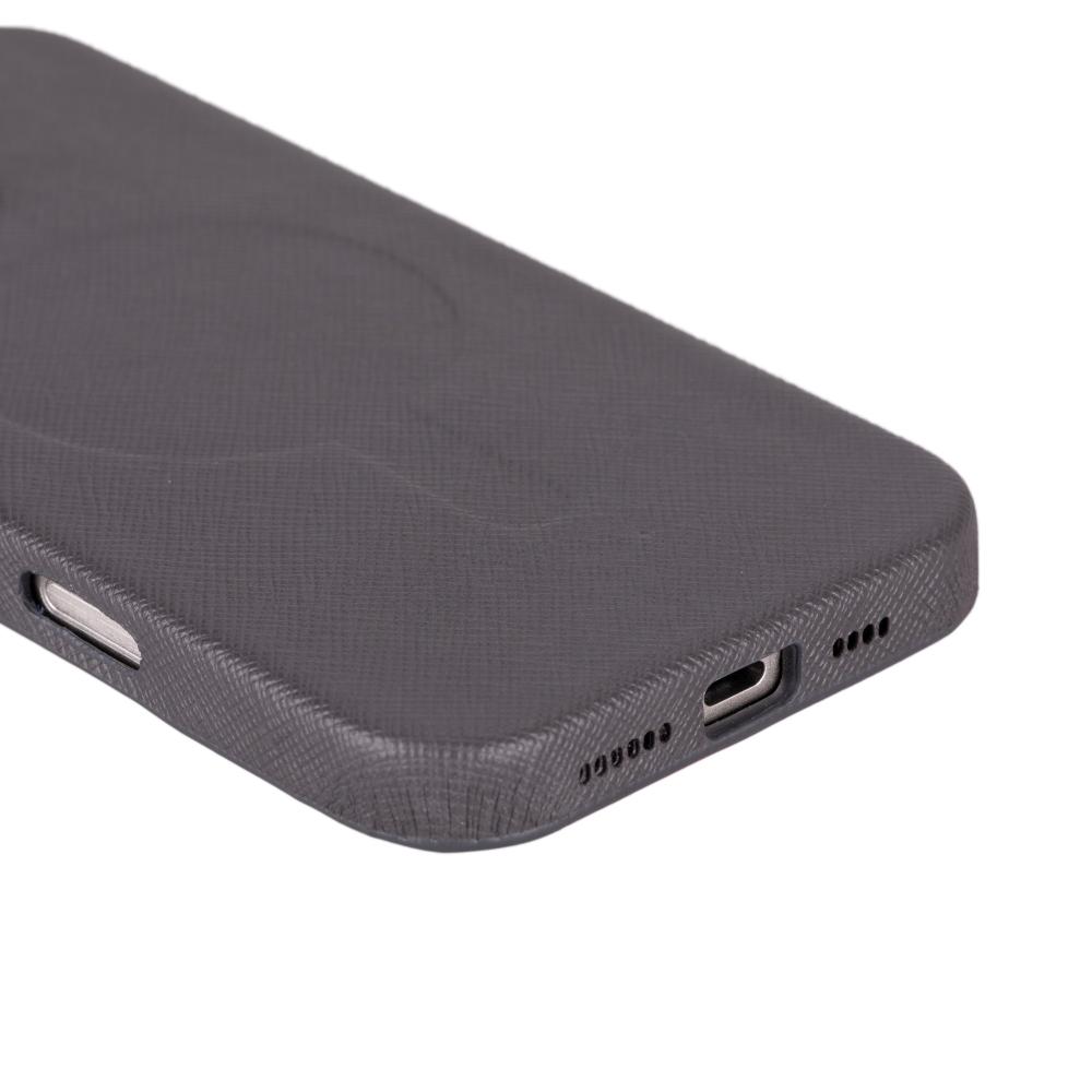 Rivo iPhone 16 Pro Max Leather Case, Textured Gray