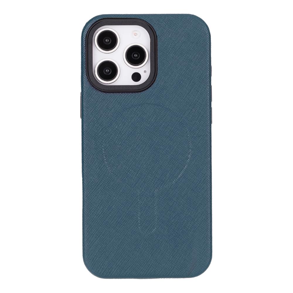 Rivo iPhone 16 Pro Max Leather Case, Textured Teal