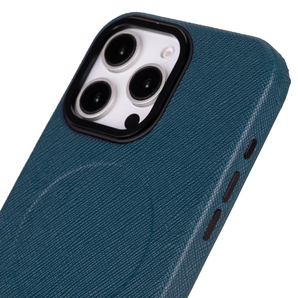 Rivo iPhone 16 Pro Max Leather Case, Textured Teal