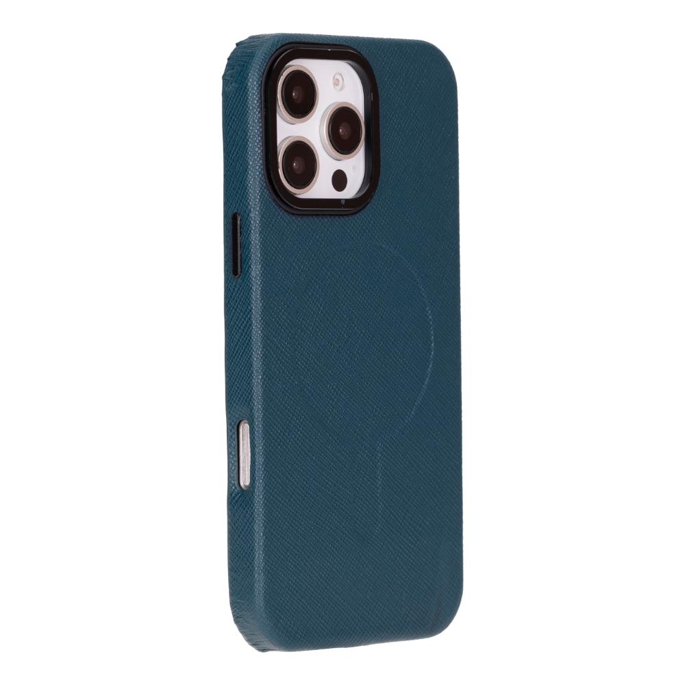 Rivo iPhone 16 Pro Max Leather Case, Textured Teal