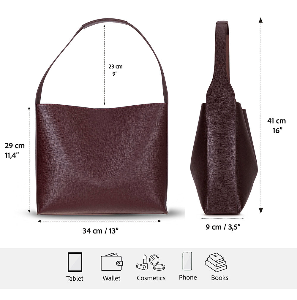 Stella Leather Women's Bag - Burgundy