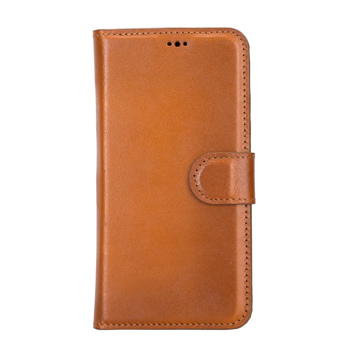 Burnished Tan Leather Wallet Case for iPhone 14, Prestige