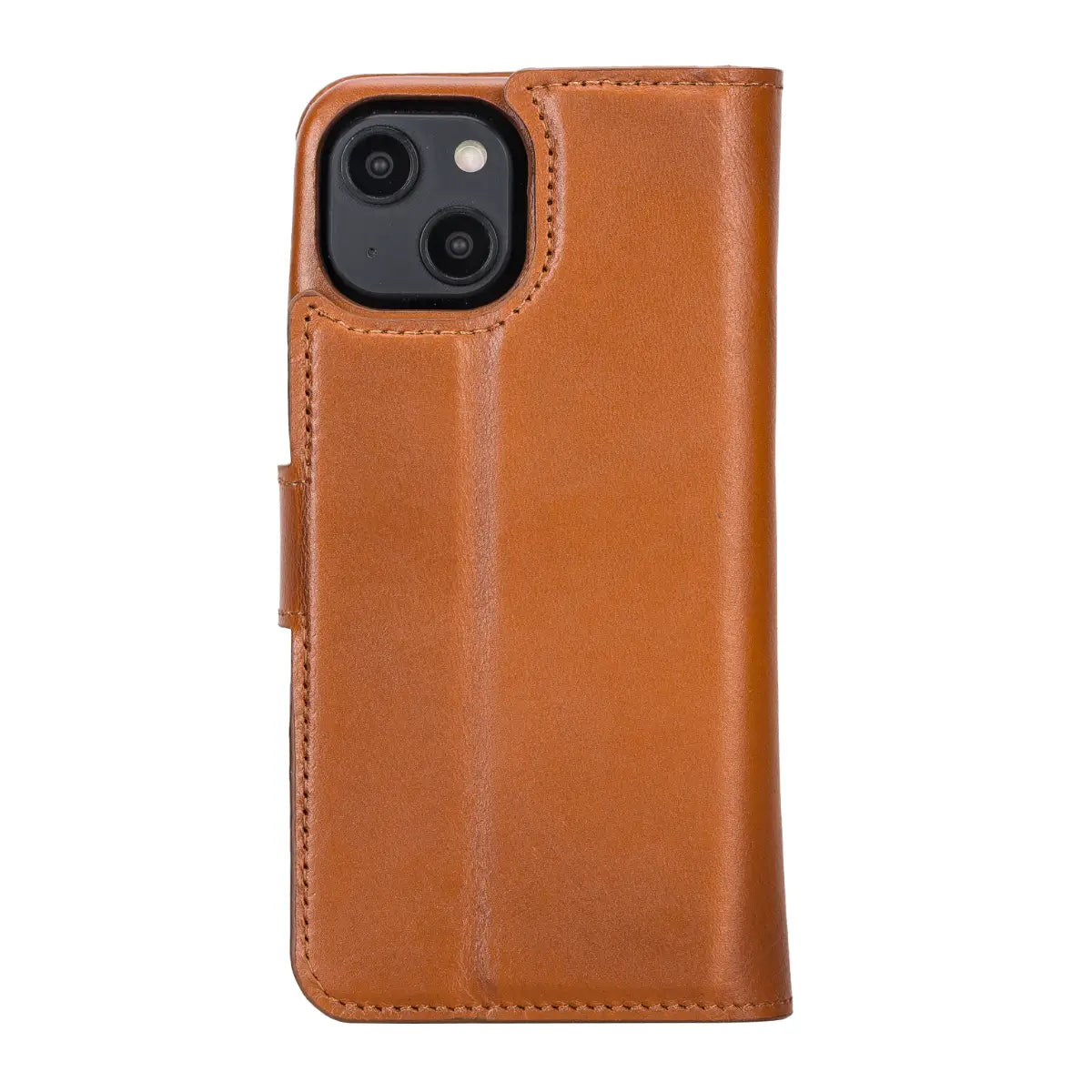 Burnished Tan Leather Wallet Case for iPhone 14, Prestige