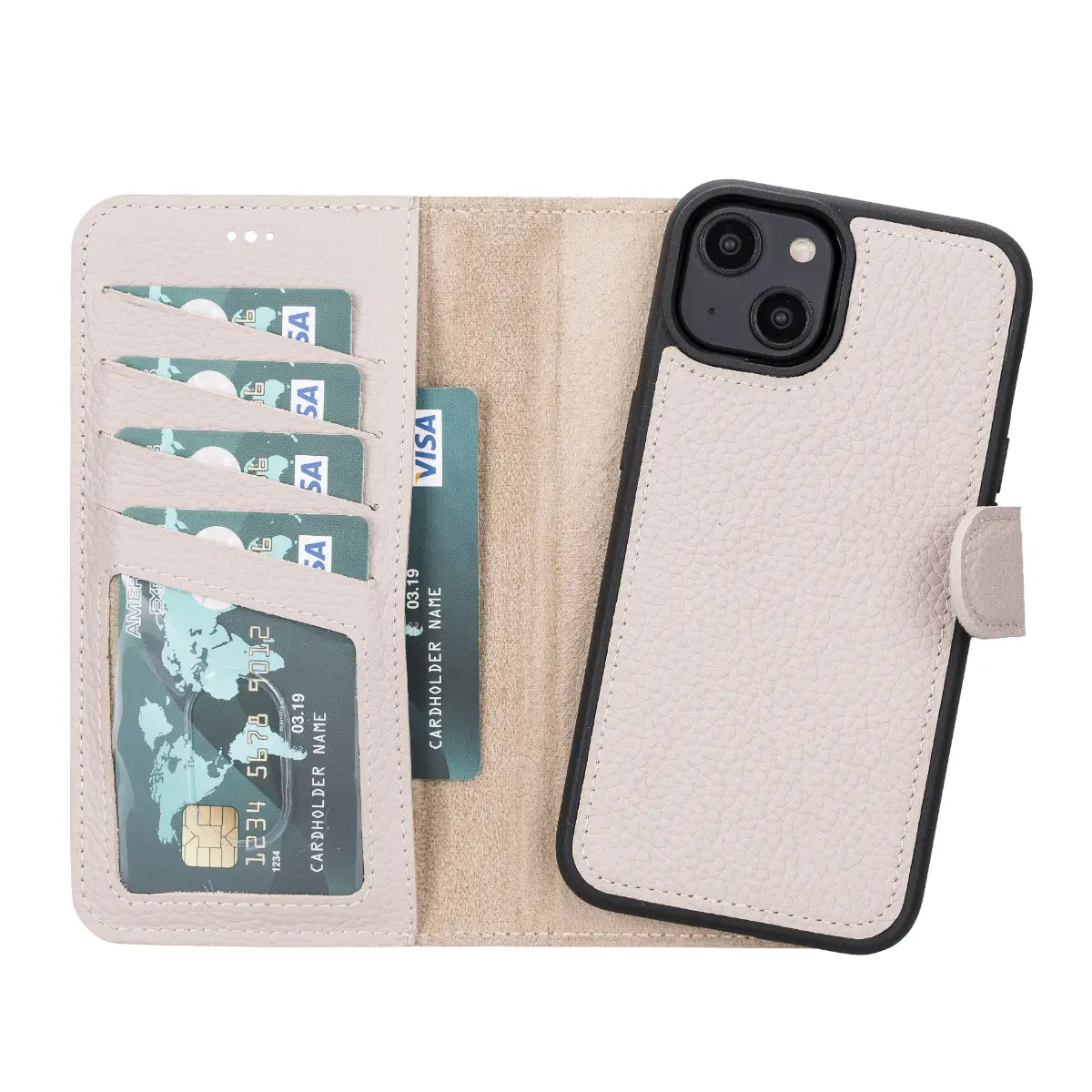iPhone 14 Plus Leather Case – Beige (Vero)